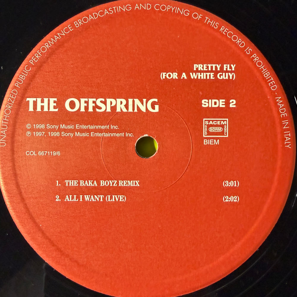 The Offspring ‎– Pretty Fly (For A White Guy) Италия 1977г. 12", 45 RPM