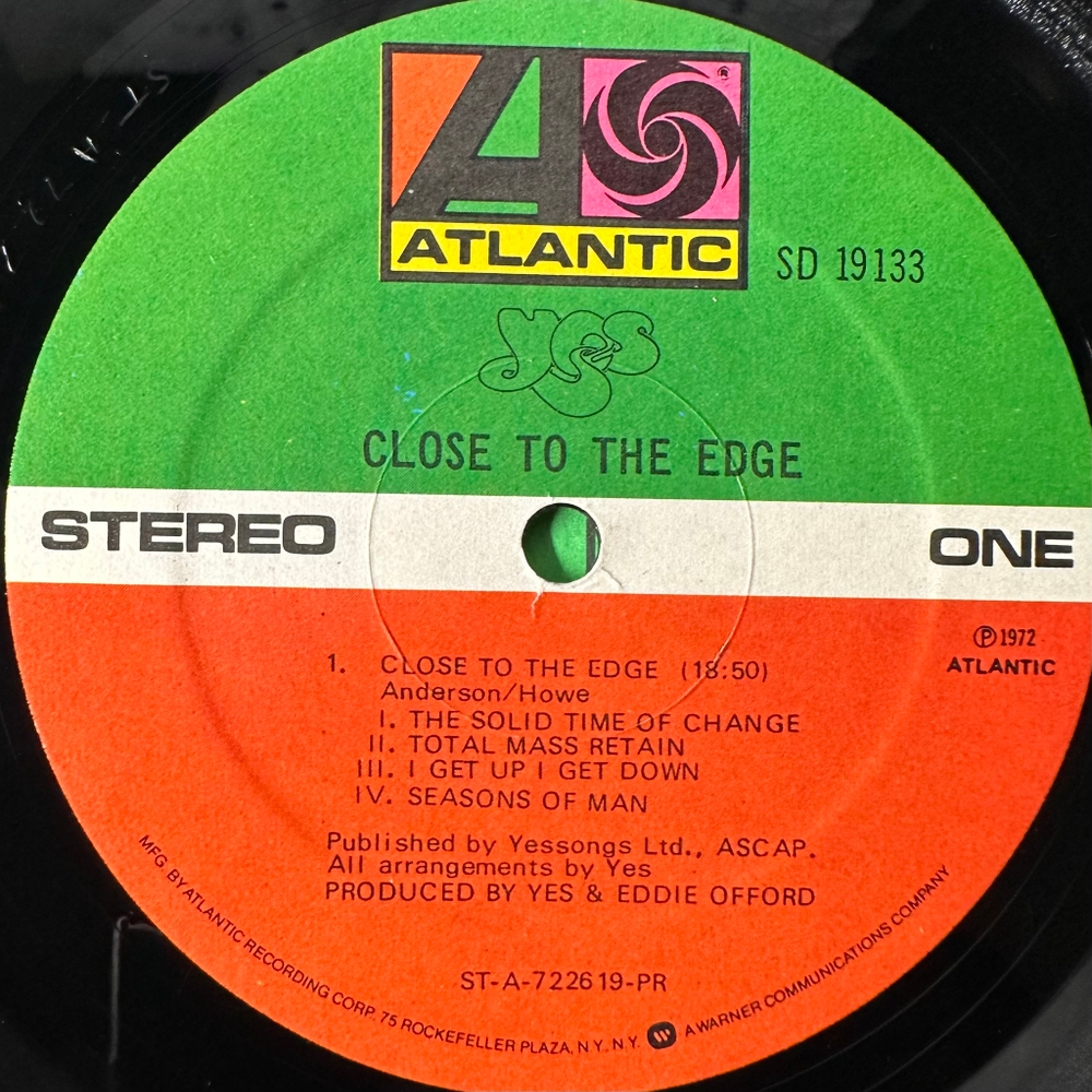Yes ‎– Close To The Edge (США 1977г.)