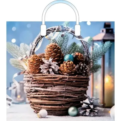 Пакет ПЭ с пластмассовыми ручками 38+3см(Натюрморт) НГ Артпласт (комплект 10 шт)