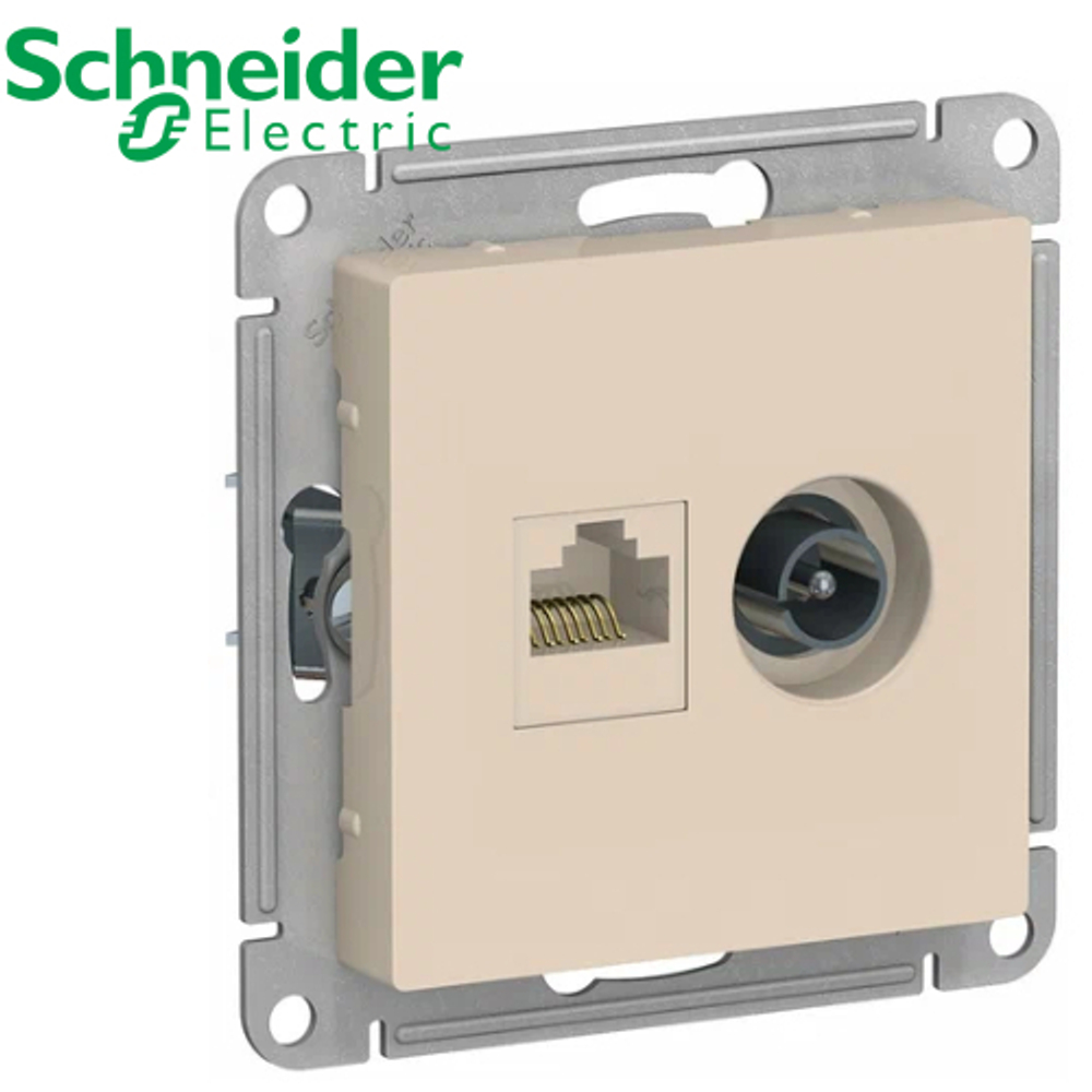 Розетка компьютерная + TV (бежевый) AtlasDesign Schneider ATN000289