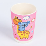 4611372 Набор бамбуковой посуды "Жираф и коала", тарелка, миска, стакан, приборы, 5 предметов