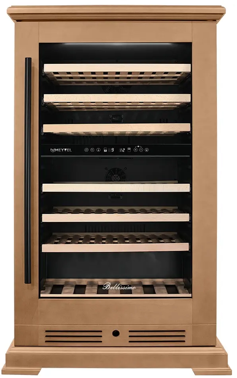 Винный шкаф двухзонный Meyvel MV77PRO-KBT2 (Натуральный бук)