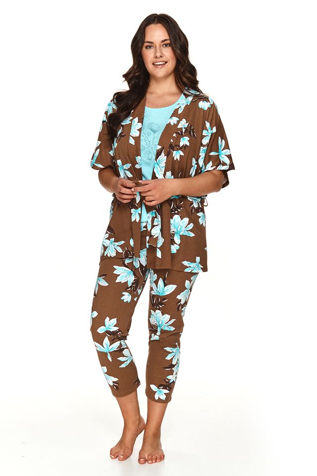 Коричневый короткий женский халат Marija