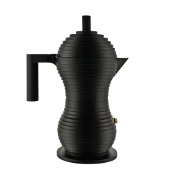 Alessi - Алюминиевая Турка кофеварка  Pulcina на 6 чашек. черный / артикул   MDL02/6 BB  / GTIN 8003299451388