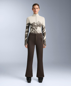 Oysho Бесшовная термофутболка базового слоя с молнией, норка