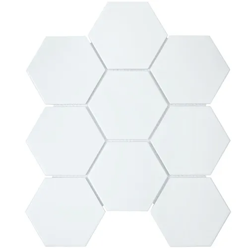 Керамическая мозаика Hexagon big White матовая