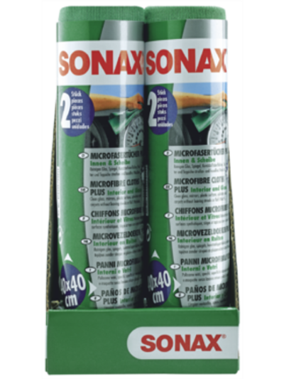 416541 SONAX Салфетки из микрофибры для салона и стекла PLUS 1уп.