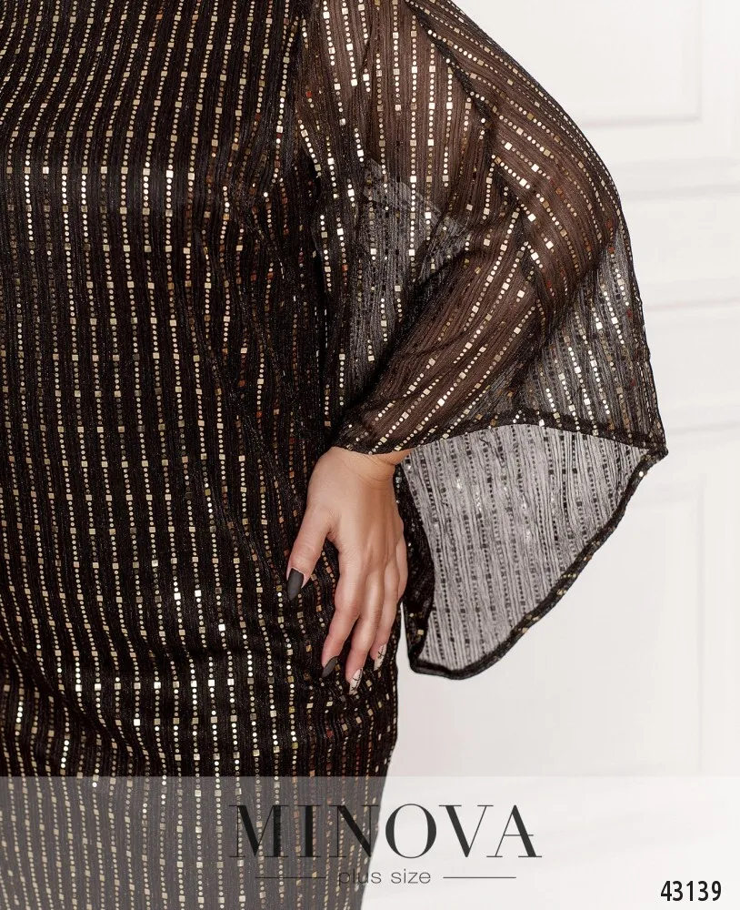 Платье 2088Б-черный-золото Minova