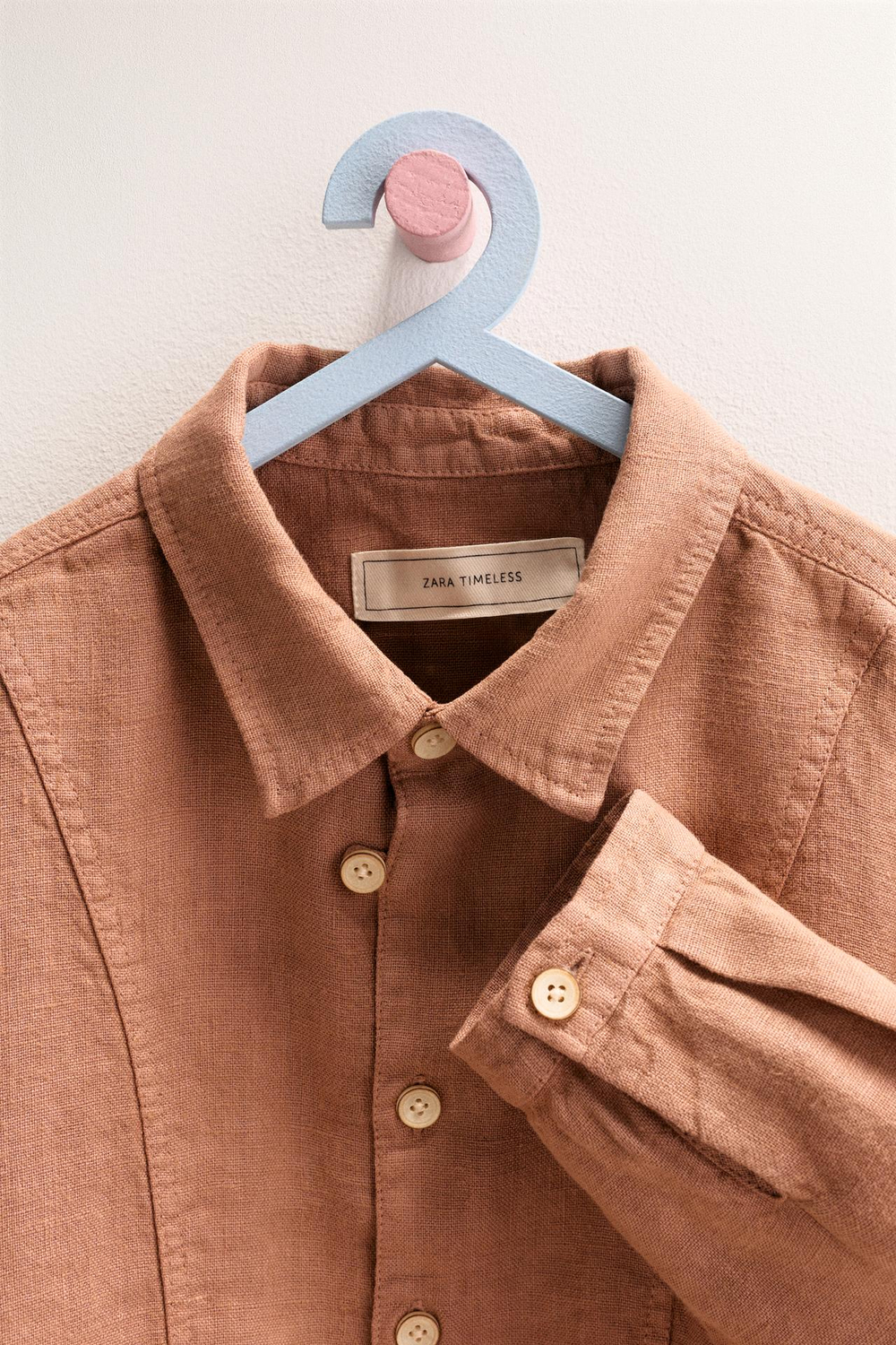 ZARA TIMELESS — КУРТКА-РУБАШКА ИЗ 100% ЛЬНА, ТЕРРАКОТОВЫЙ