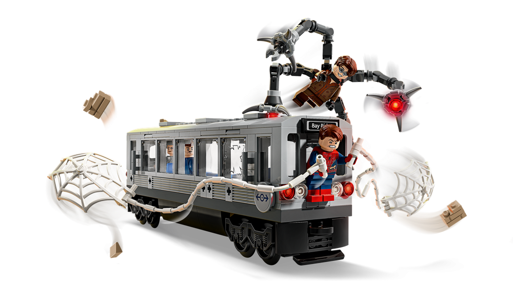 Конструктор Лего Марвел Сцена с Человеком-пауком 76321 | LEGO Marvel Spider-Man Doc Ock Subway Train Scene 393 детали 9+