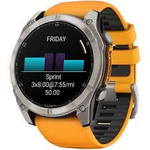 Смарт-часы Garmin Fenix 8 Amoled 51 мм Sapphire Titanium оранжевый браслет, 010-02905-11