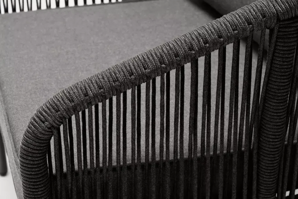 "Канны" модульная угловая лаунж-зона из роупа (веревки), цвет темно-серый