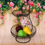 Фруктовница «Brownie» 2 яруса (16*25*36см) черная, полоски