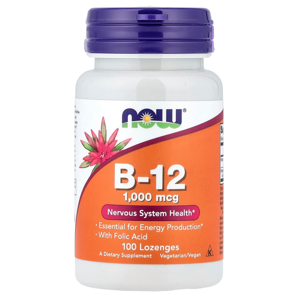 NOW Foods, витамин B12, 100 пастилок