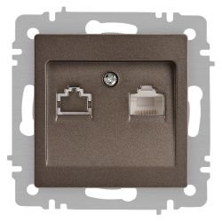 Розетка Intro Accent 6-303-08 информационная RJ45 IP20 СУ бронза | Intro