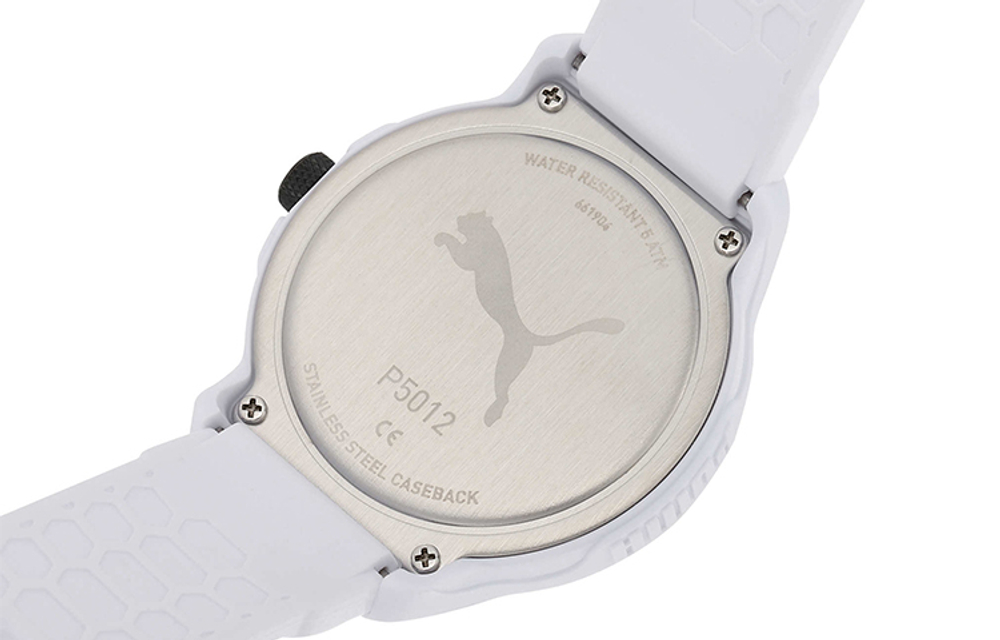 PUMA Wrist Watch Quartz Movement Synthetic Fiber Strap 43mm White Dial Men"s Watches P5012 WHITE