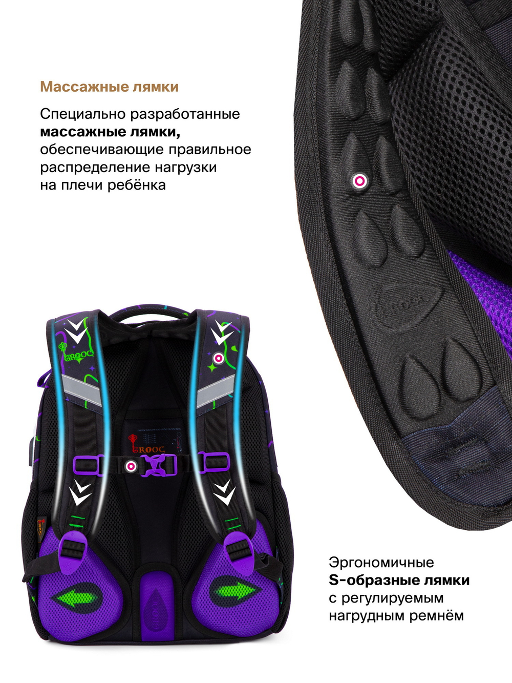 Ранец GROOC 15-028 + мешок + сумка-пенал