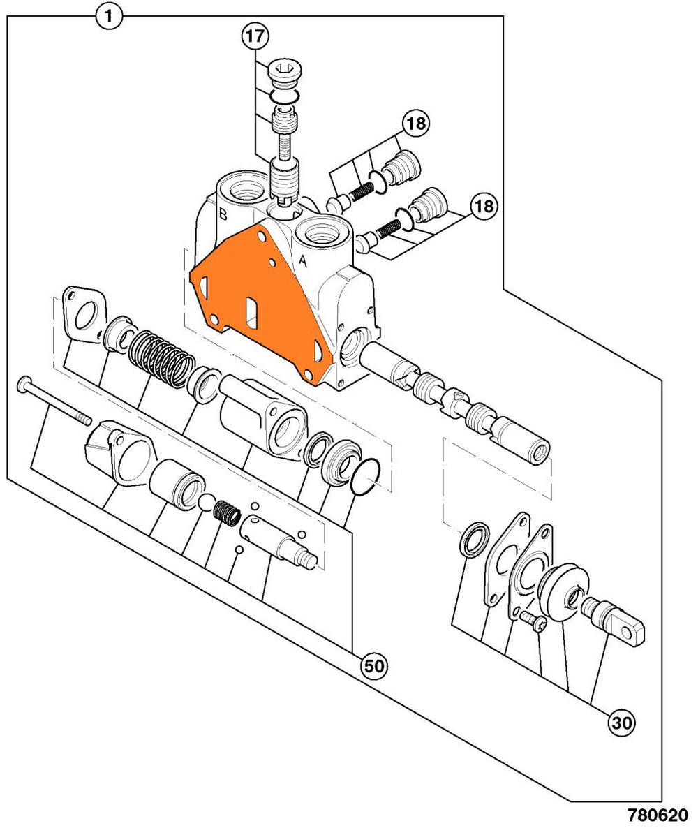 Секция гидрораспределителя JCB 332/F6957