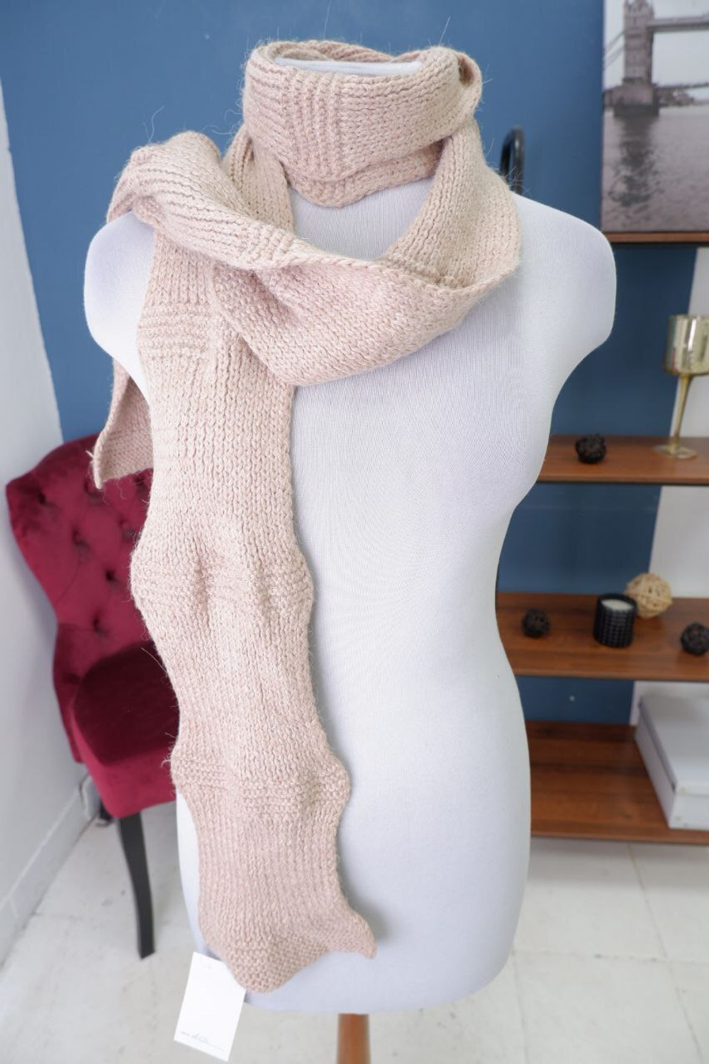 Шарф шерстяной бежевый