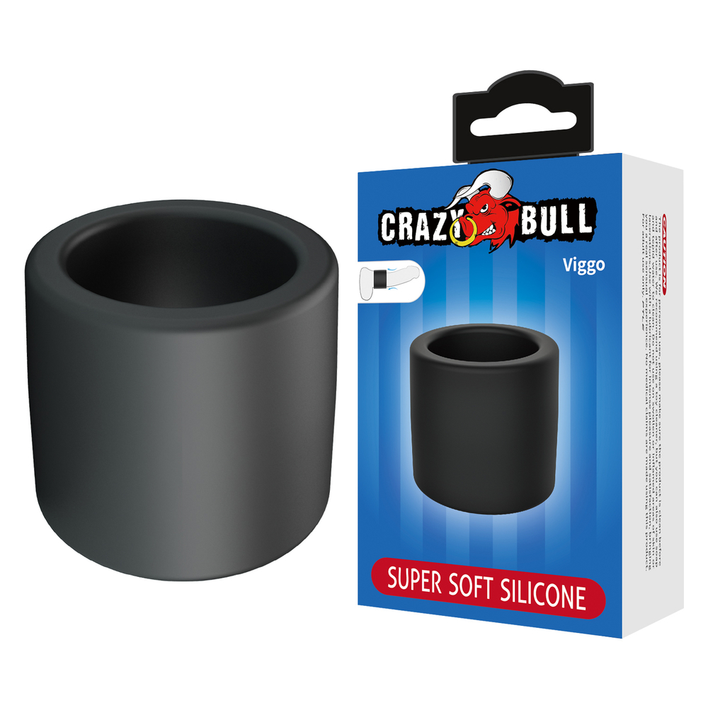 Эрекционное кольцо из силикона растягивающееся черное CRAZY BULL BI-210249
