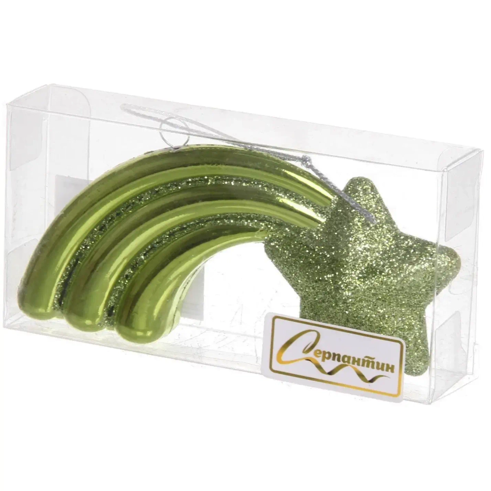 Ёлочная игрушка «Звезда желаний» 11*5*1,5 см, зелёный