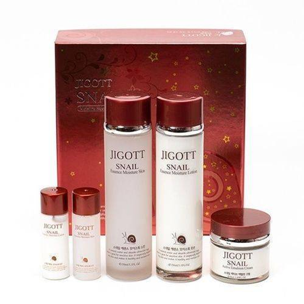 Jigott Набор с муцином улитки Snail Moisture Skin Care 3 Set