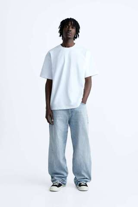 ZARA ДЖИНСЫ BAGGY FIT, ГОЛУБОЙ