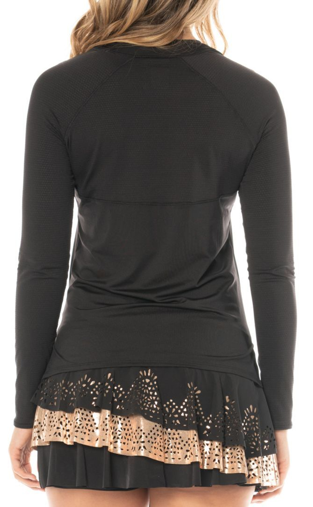 Женская теннисная футболка (dł. Рукава) Lucky in Love Core High-Low Long Sleeve Women - black