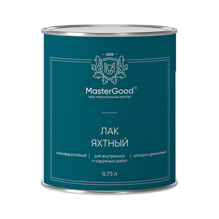 Лак яхтный MasterGood, алкидно-уретановый, полуматовый, 0,75 л