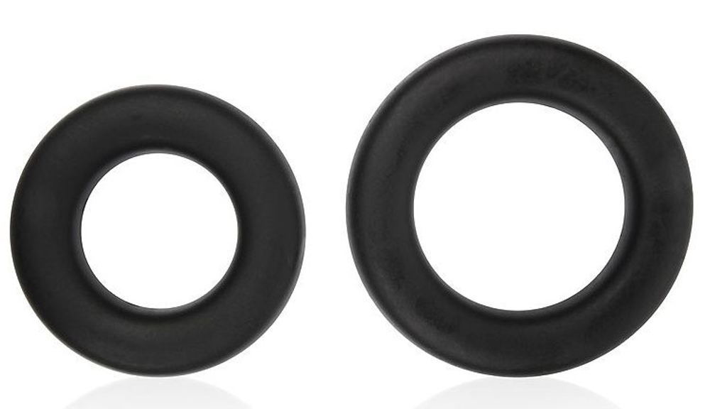 Набор из двух черных эрекционных колец Sex Expert