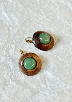 Серьги Nature Bijoux, Aventurine, с авантюрином и деревом роблес, NB25.1-12-90069 (коричневый)