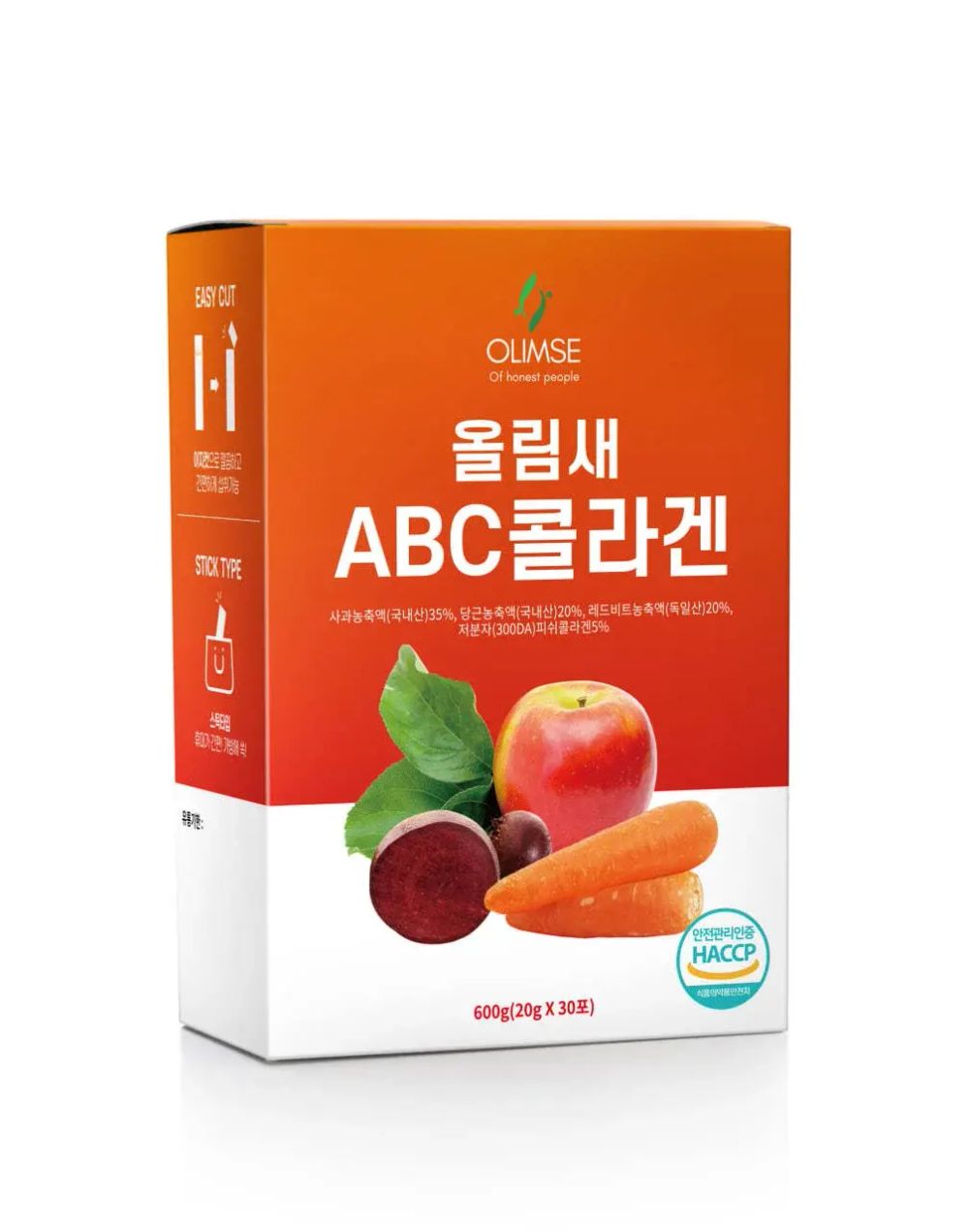 Коллаген Olimse ABC: яблоко + морковь + свекла, упаковка: 30 шт по 20 г