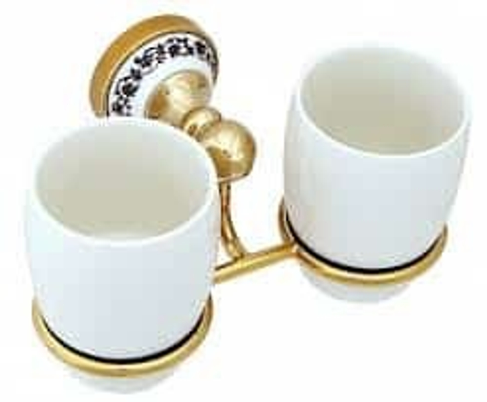 "GOLD BOGEMA" Подстаканник двойной FX-78507G (к/к 8)