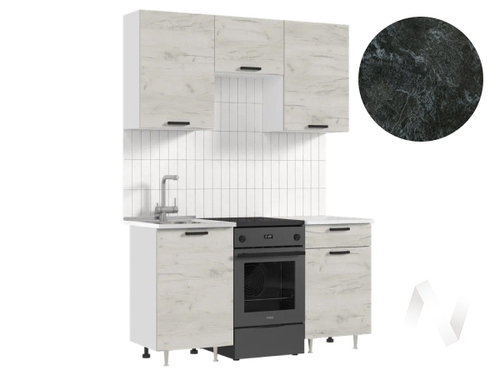 Кухня Рио NEW ЛДСП 1;5м (белый/дуб крафт белый/кастилло темный)