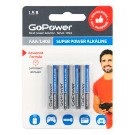 Батарейки GoPower LR03-BL4 (1/12/144)