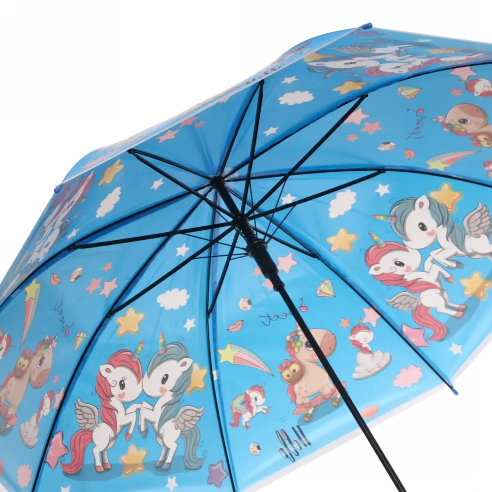 Зонт детский полуавтомат «Ultramarine - Единорожки», микс 4 цвета, 8 спиц, d-86см, длина в слож. виде 65см