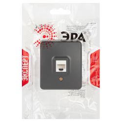Розетка ЭРА Эксперт 11-3203-05 информационная RJ45, IP20, ОУ, антрацит
