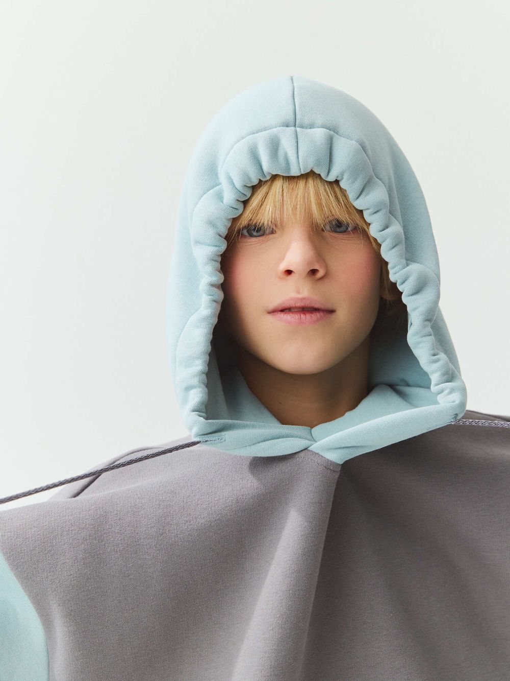 Худи колор блок "Графит/Турмалин" утепленное 7+