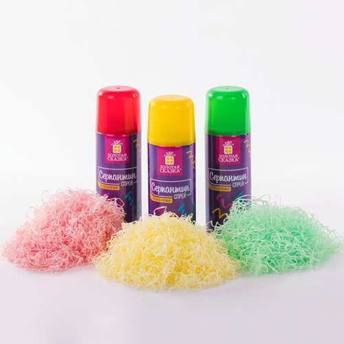 Серпантин в спрее ЗОЛОТАЯ СКАЗКА, 250 мл, цвета ассорти, 591483 И