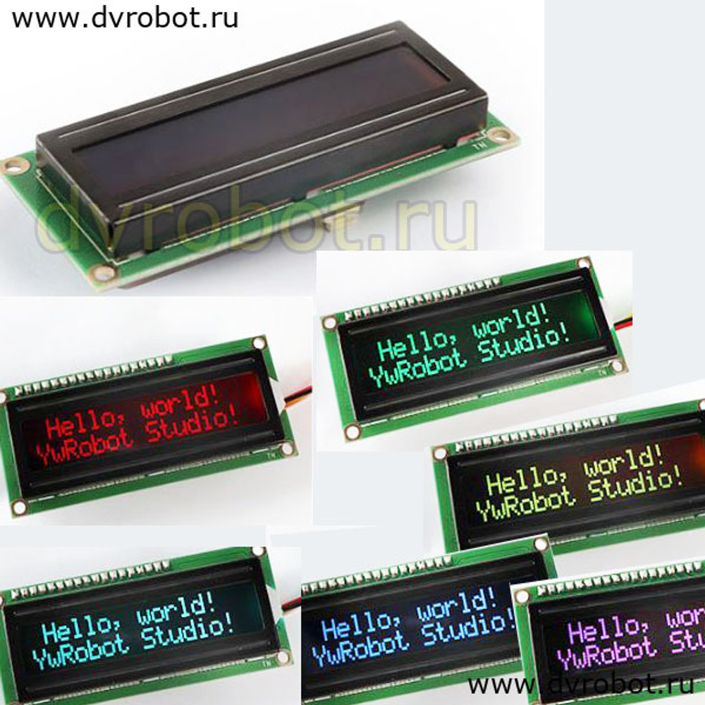 Экран LCD 1602 I2C - RGB шрифт