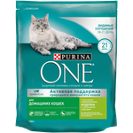 Сухой корм Purina ONE для взрослых кошек живущих в домашних условиях индейка 750 г