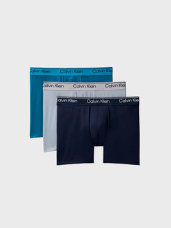 Мужские трусы боксеры-брифы Calvin Klein Microfiber Stretch 3-Pack Teal Marine Multi