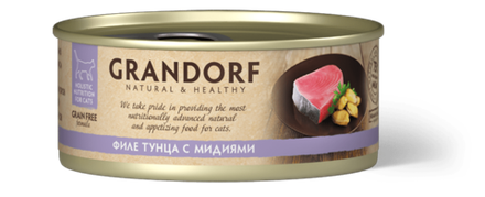 GRANDORF  филе тунца с мидиями 70гр