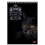 Блокнот А5 (146х215 мм), 80 л., гребень, клетка, ламинация, 3D фольга, HATBER, "Royal Cats", 80Б5лофВ1гр