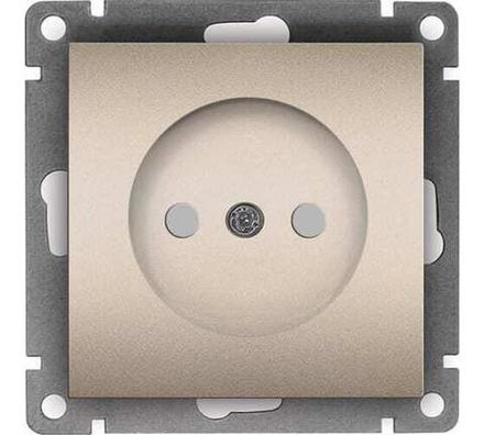Розетка одноместная "UNIVersal" серия "Афина" б/з, с/у, з/ш, 16А, 220В, шампань (еврослот) (HU2331)