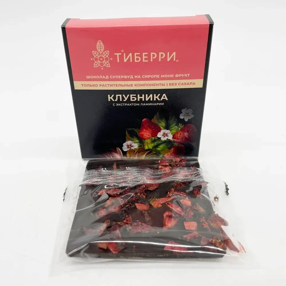 Шоколад тёмный Клубника на сиропе Монк Фрукт, 35 г