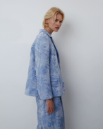 Жакет из смесового льна Брунелло Кучинелли голубой