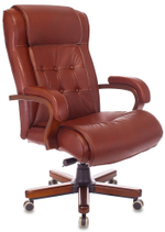 Кресло руководителя Бюрократ T-9926WALNUT светло-коричневый Leather Eichel кожа крестов. металл/дерево