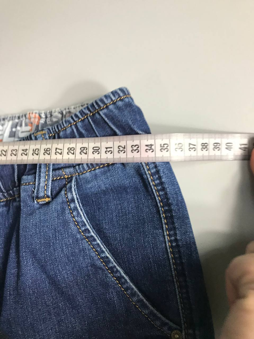 Джинсы на эластичном поясе, на 14 лет