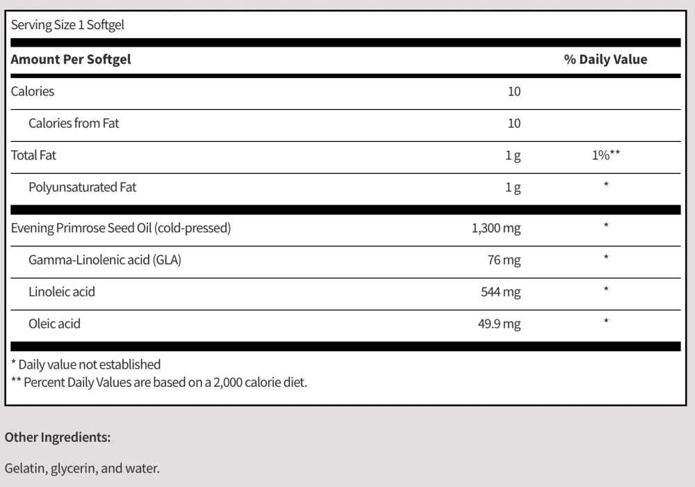 Klaire Labs - Evening Primrose oil 100 capsules
